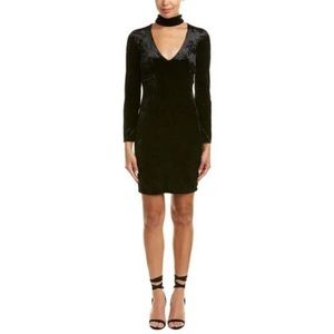 Bardot long sleeve black velvet dress Sz 6 NWOT